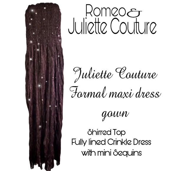 ROMEO & Juliette Couture Seersucker lined crackle maxi dress gown strapless - Picture 3 of 12